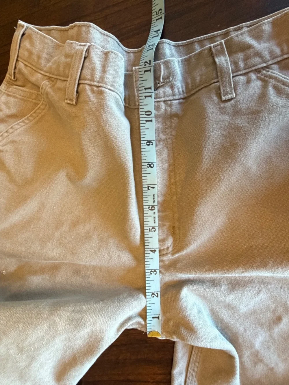 Men's Carhartt Canvas Carpenter Pants Tan, Size 34x32 (Label says 34x34)